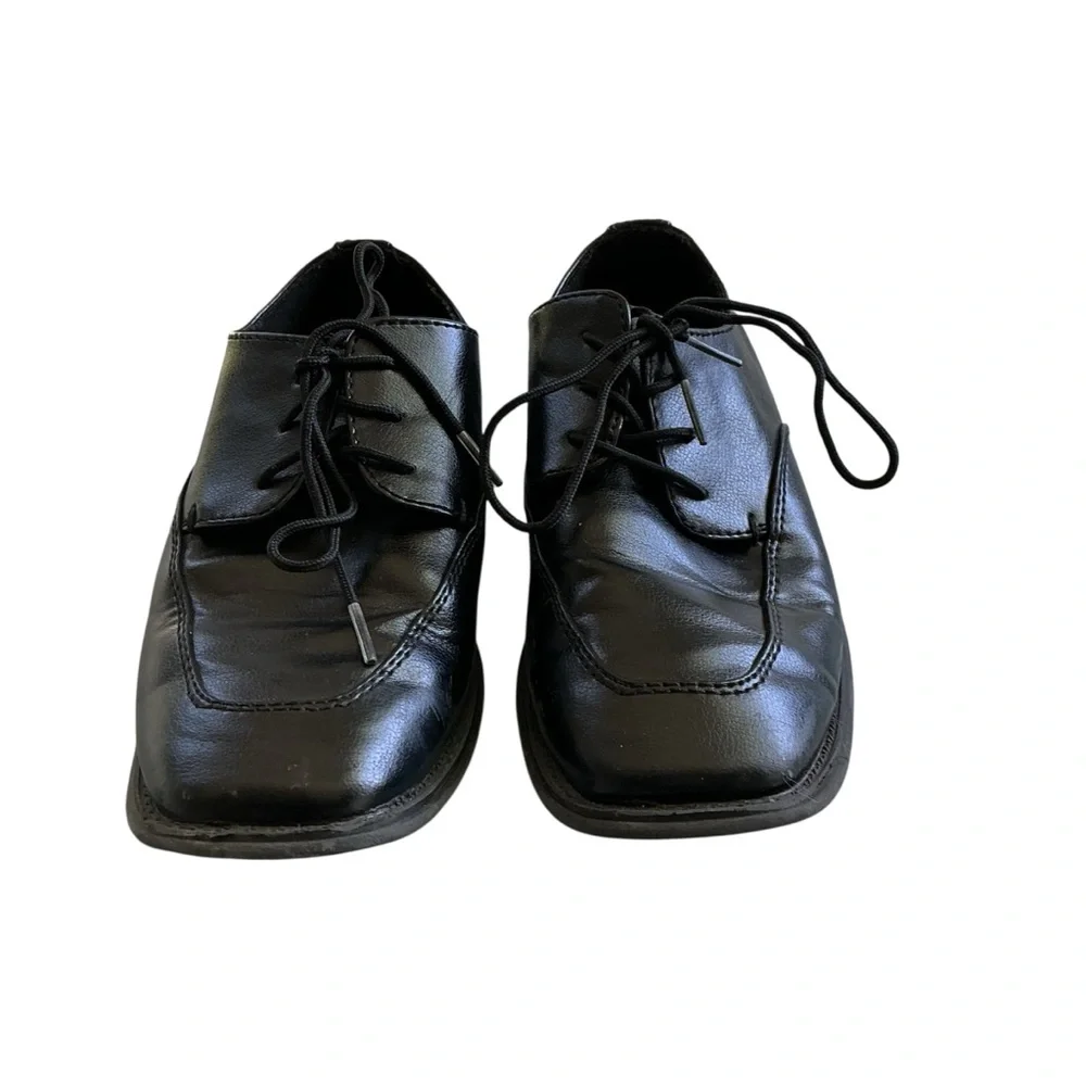 Sonoma Youth Boy's Alexander Lace Up Comfort Dress Shoes Black Size 1 Church